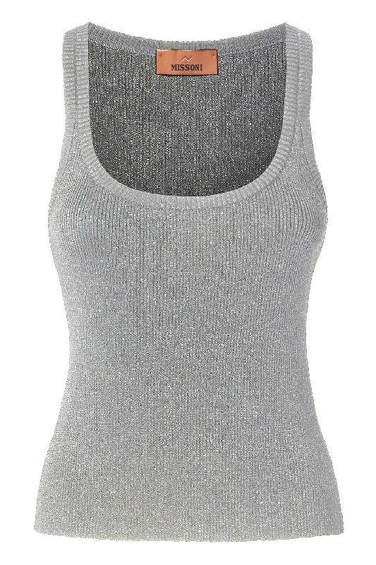 Scoop Neck Tank - Silver