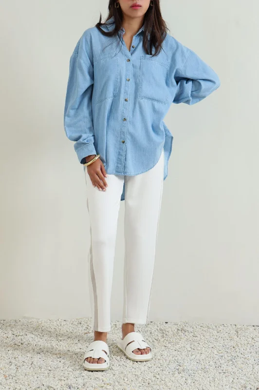 PATCH POCKET DENIM SHIRT