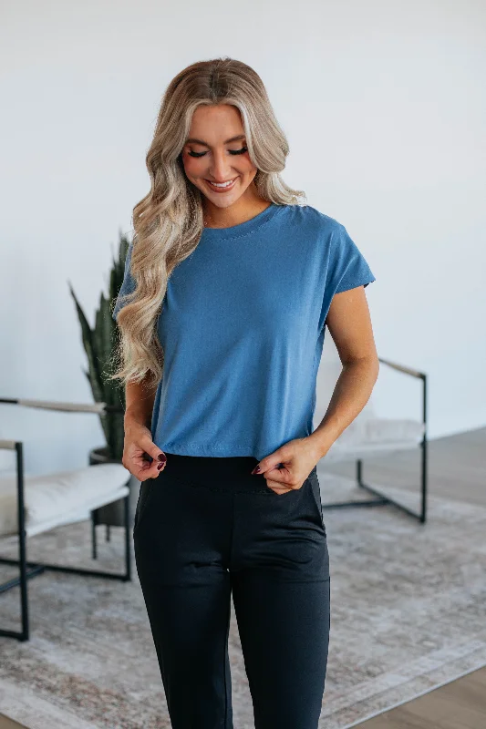 Katalin Basic Tee - Steel Blue