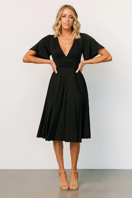 Janette Midi Dress | Black