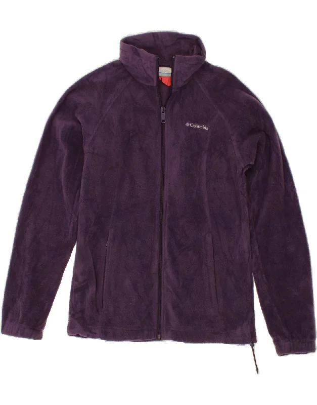 COLUMBIA Womens Fleece Jacket UK 10 Small Purple Polyester