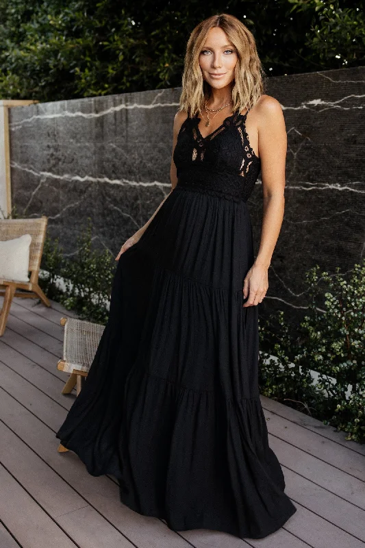 Summerlin Lace Top Maxi Dress | Black