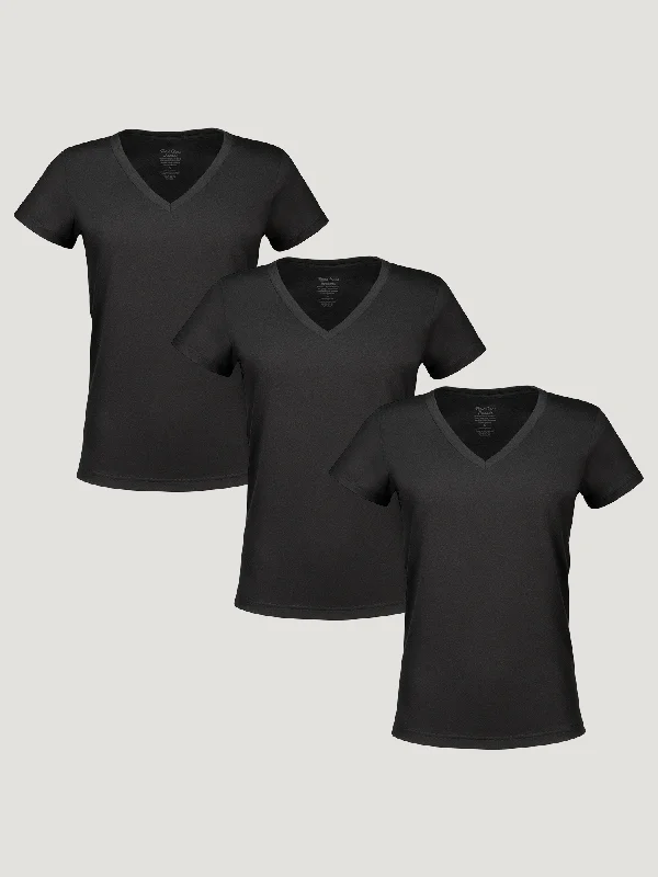 Women's V-Neck All Black 3-Pack