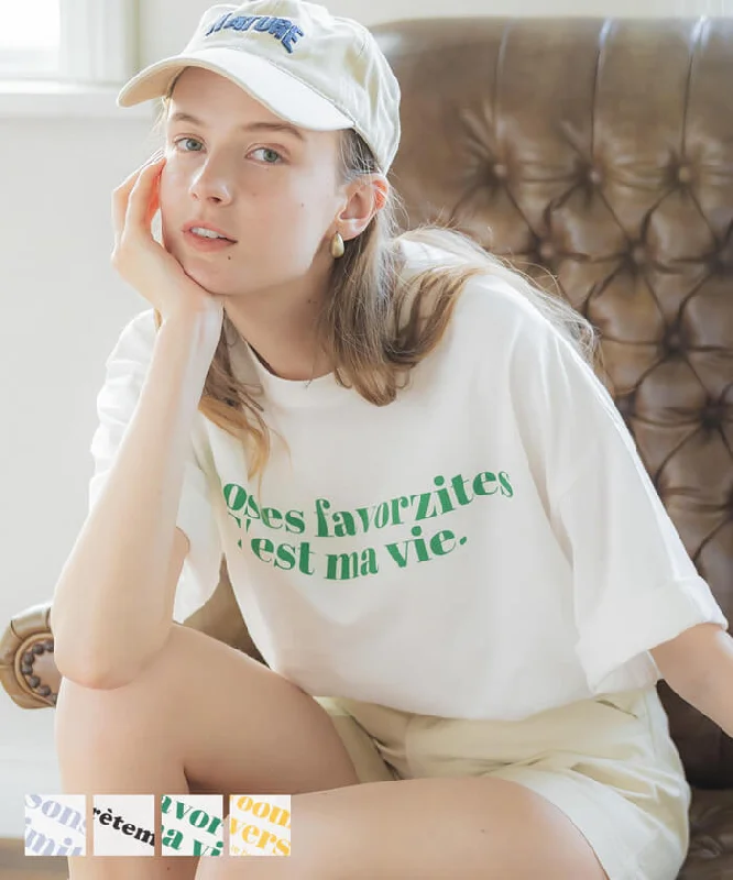 セール★1290円→990円 Tシャツ レディース カットソー ロゴ ビッグシルエット クルーネック 五分袖 コットン カジュアル メール便可 24ss coca コカ