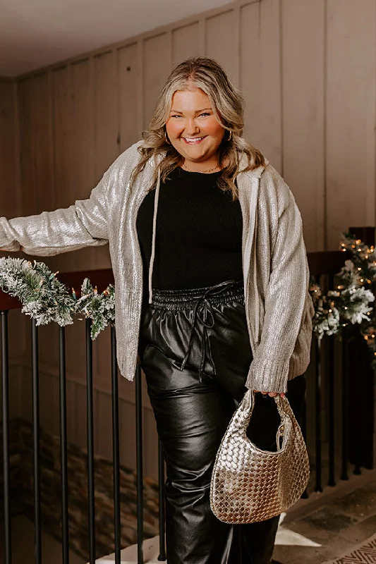 Shine On Knit Metallic Sweater Curves