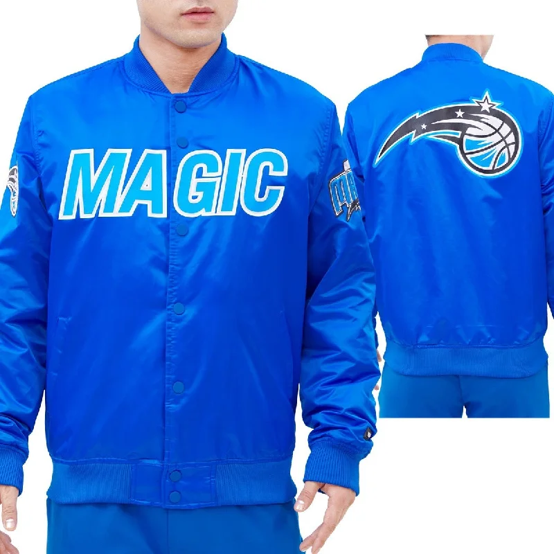 NBA ORLANDO MAGIC BIG LOGO MEN'S SATIN JACKET (ROYAL BLUE)