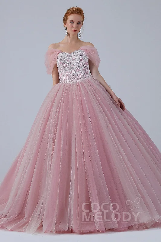 Ball Gown Court Train Tulle Wedding Dress CW2155