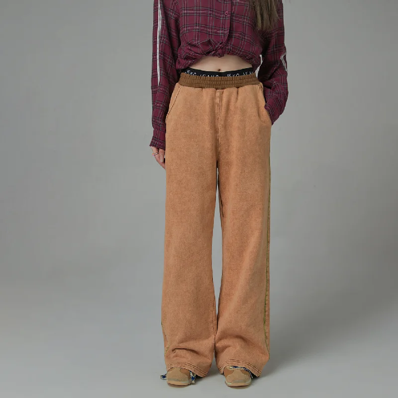 Vintage Wash Wide Jogger Pants