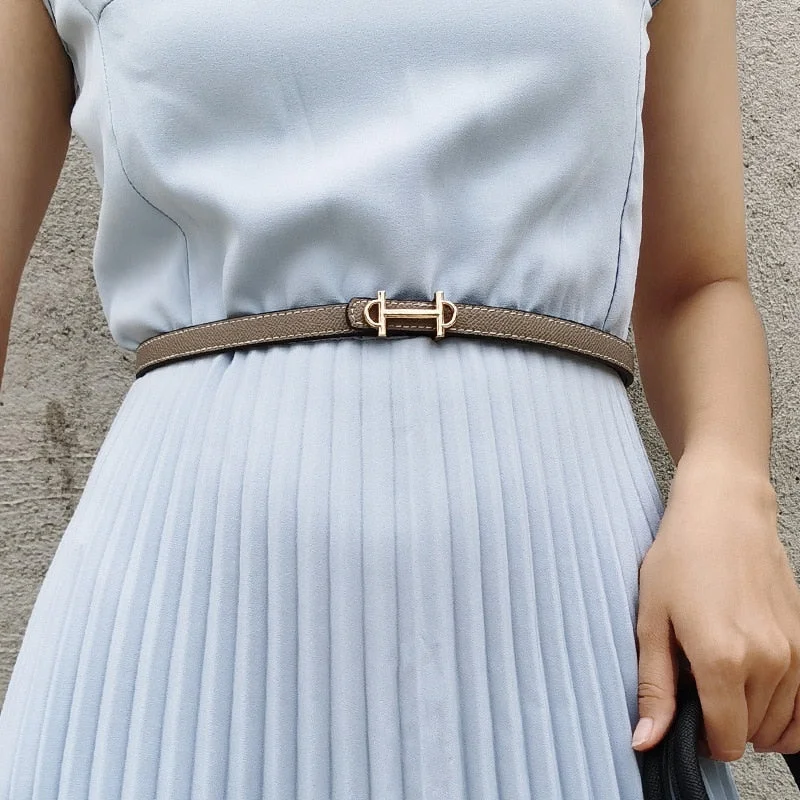 JuliaFashion-Luxury Brand Small Belt with Sweater Shirt