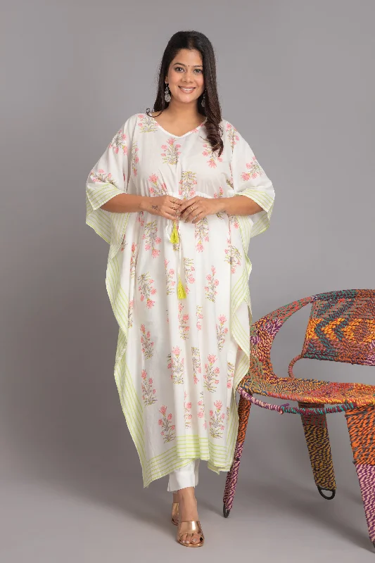 MUL COTTON BEAUTIFUL PRINTED KAFTAN WITH DRAWSTRING AT WAIST