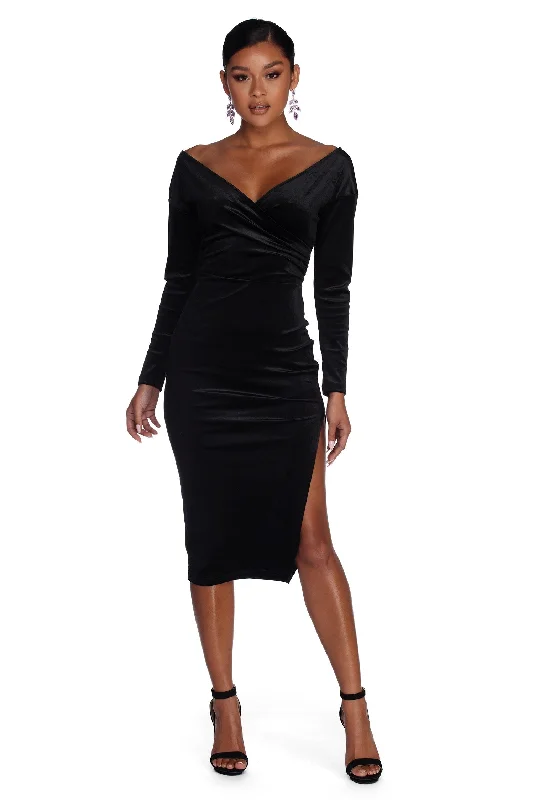 Kenia Formal Velvet Midi Dress