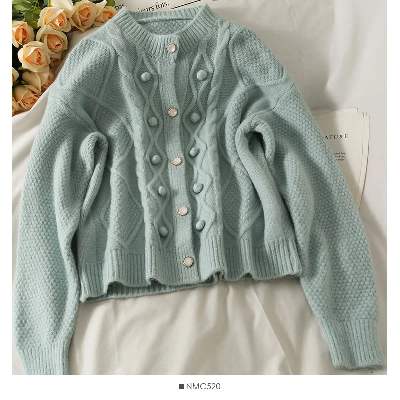 Sweater cardigan top diamond lattice long sleeve sweater fashion  1829