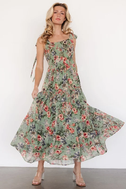 Anita Maxi Dress | Green Multi Floral