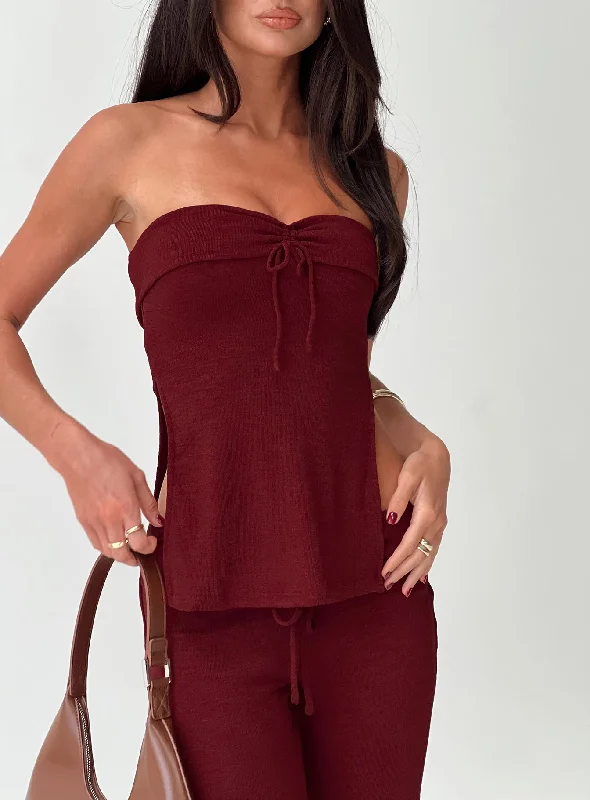 Laurenita Longline Tube Top Burgundy