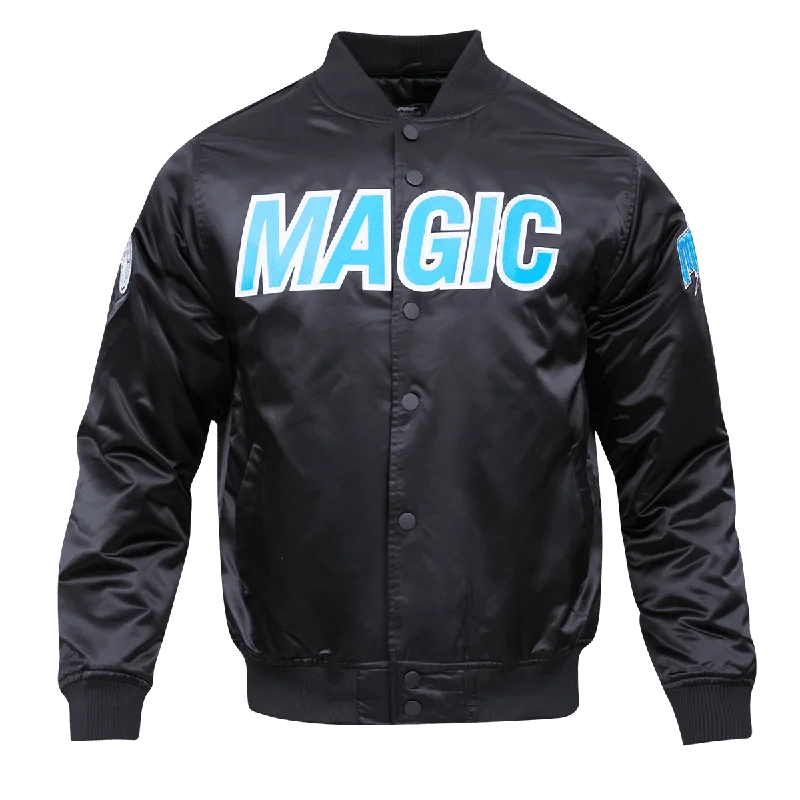 NBA ORLANDO MAGIC BIG LOGO MEN'S SATIN JACKET (BLACK)