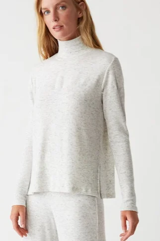 Rib Mix Mock neck sweater