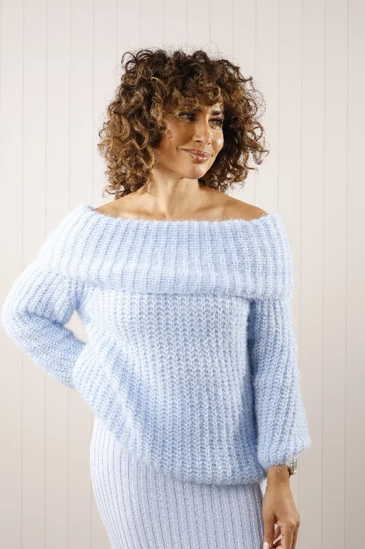 Bardot Fluffy Jumper Blue