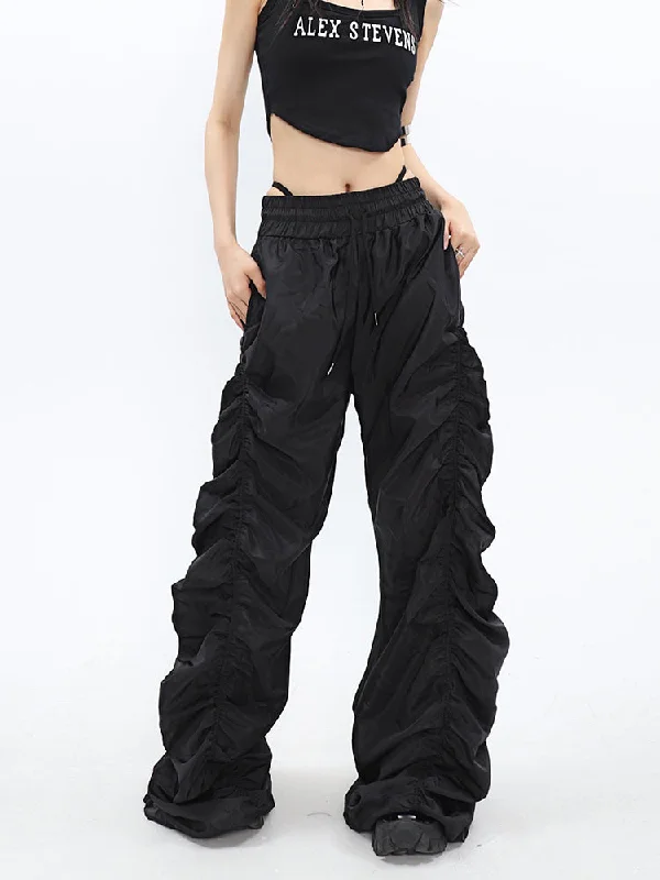 Ruched High-Waisted Jogger Pants