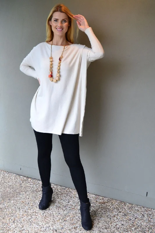 Cream Super Soft Oversized Knit Jumper Tunic