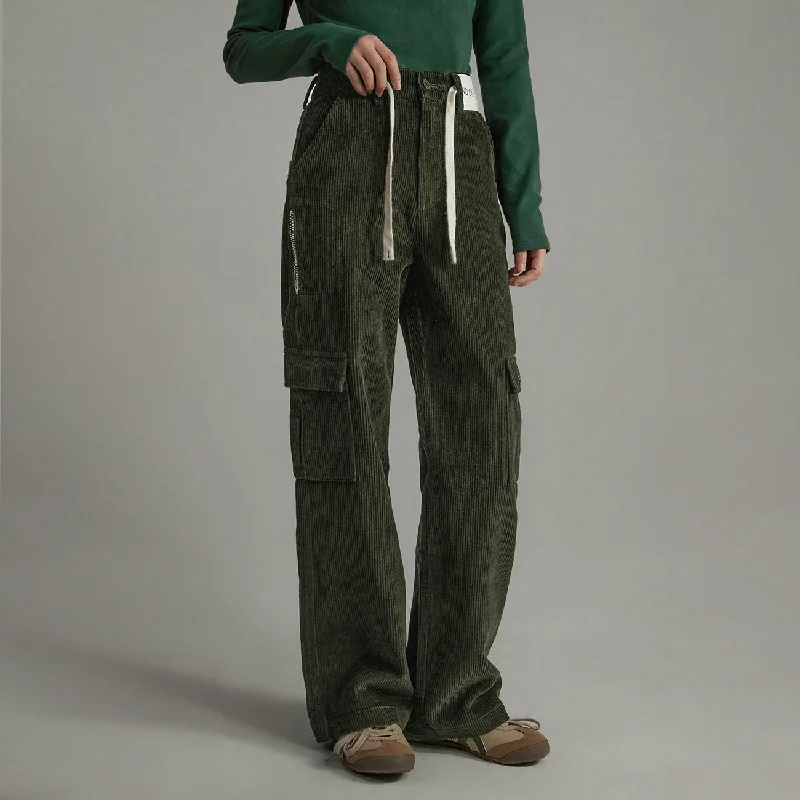 Corduroy Straight Cargo Pants