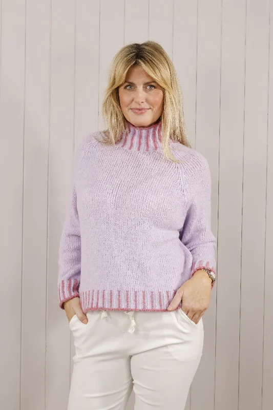 Nelle Funnel Neck Jumper Lilac